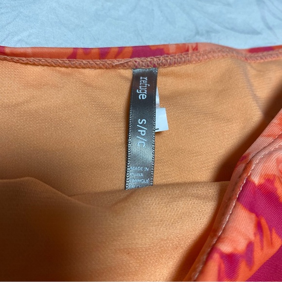 NEW Cheeky Bikini Bottoms Refuge Size Small Orange Pink Red Floral Low Rise Hip - Picture 6 of 9